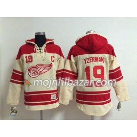Dresovi Detroit Red Wings Steve Yzerman 19 Cream Hoodie Sawyer - Muške